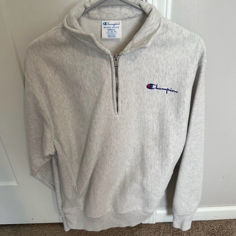 Champion Gray Reverse Weave Quarter Zip